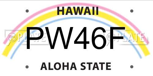 PW46F Hawaii License Plate
