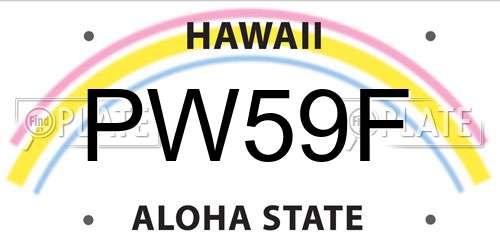 PW59F Hawaii License Plate