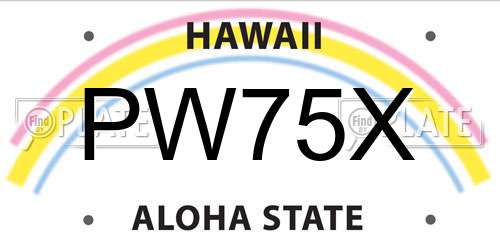 PW75X Hawaii License Plate