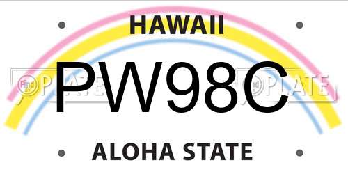 PW98C Hawaii License Plate
