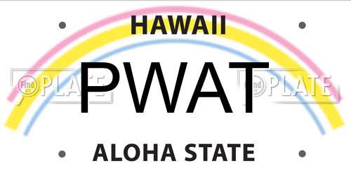 PWAT Hawaii License Plate