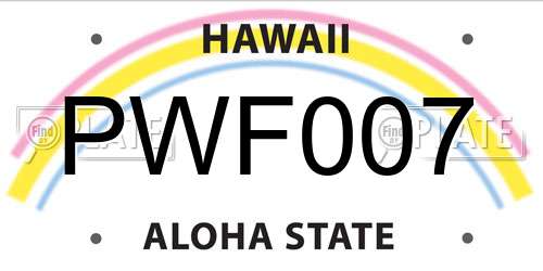 PWF007 Hawaii License Plate