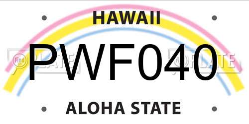 PWF040 Hawaii License Plate