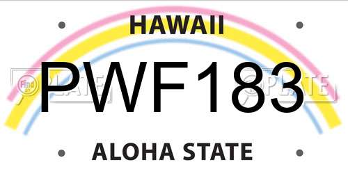 PWF183 Hawaii License Plate