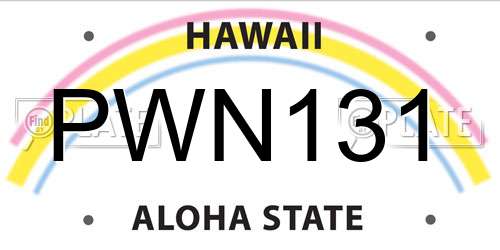 PWN131 Hawaii License Plate