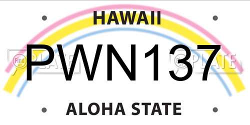 PWN137 Hawaii License Plate
