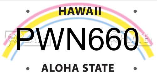 PWN660 Hawaii License Plate
