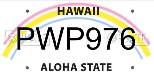 PWP976 Hawaii License Plate