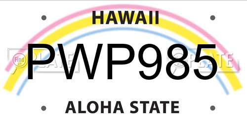 PWP985 Hawaii License Plate