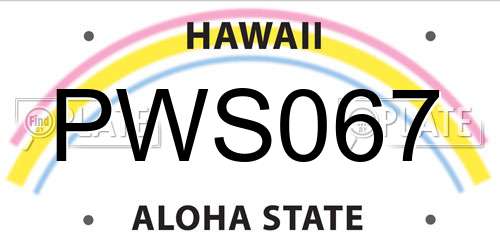 PWS067 Hawaii License Plate