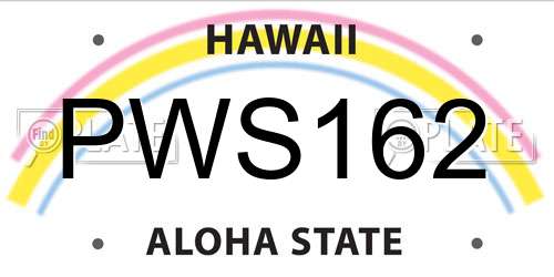 PWS162 Hawaii License Plate