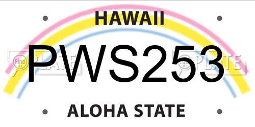 PWS253 Hawaii License Plate