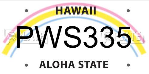 PWS335 Hawaii License Plate