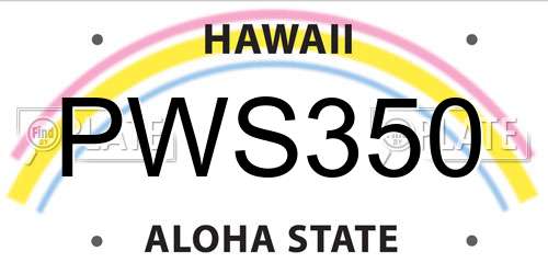 PWS350 Hawaii License Plate