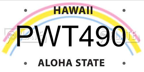 PWT490 Hawaii License Plate
