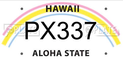PX337 Hawaii License Plate