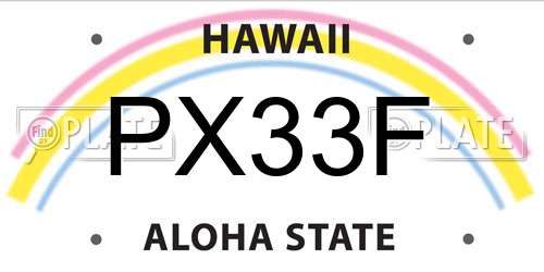 PX33F Hawaii License Plate
