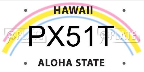 PX51T Hawaii License Plate