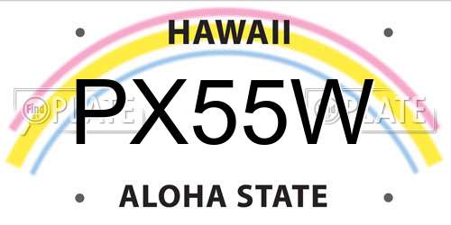 PX55W Hawaii License Plate