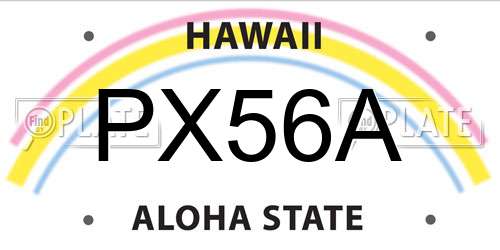 PX56A Hawaii License Plate