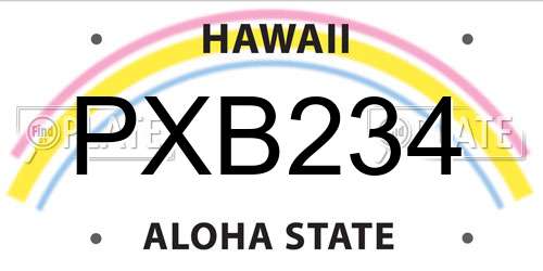 PXB234 Hawaii License Plate