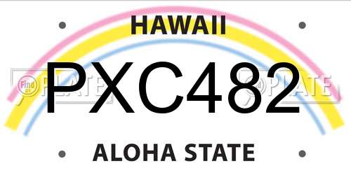 PXC482 Hawaii License Plate