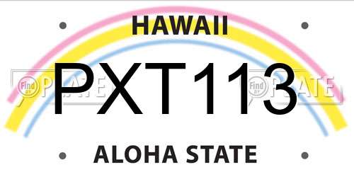 PXT113 Hawaii License Plate