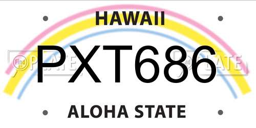 PXT686 Hawaii License Plate
