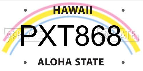 PXT868 Hawaii License Plate