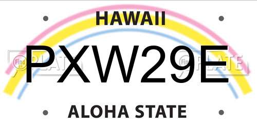 PXW29E Hawaii License Plate