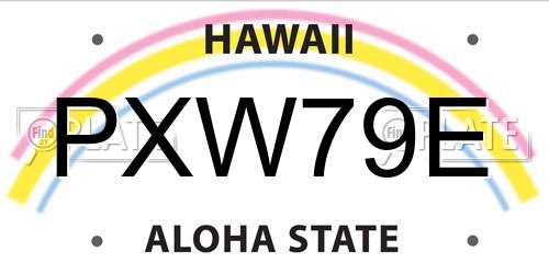 PXW79E Hawaii License Plate