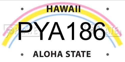PYA186 Hawaii License Plate