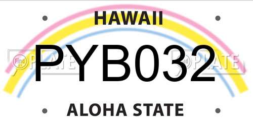 PYB032 Hawaii License Plate