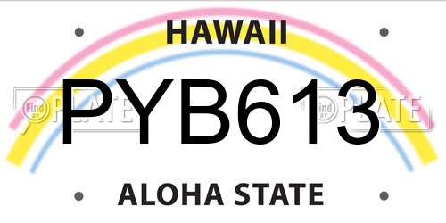 PYB613 Hawaii License Plate
