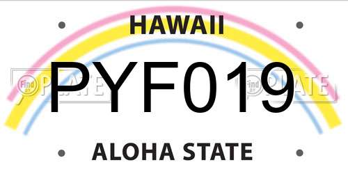 PYF019 Hawaii License Plate