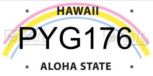 PYG176 Hawaii License Plate