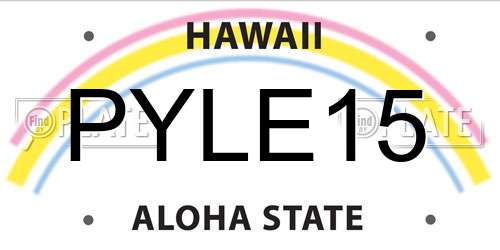 PYLE15 Hawaii License Plate