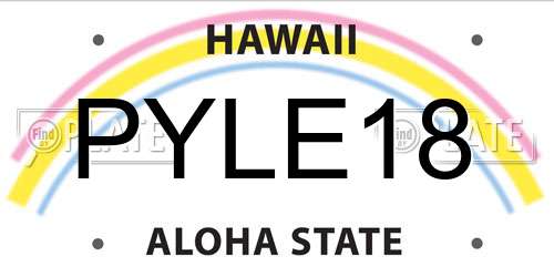 PYLE18 Hawaii License Plate