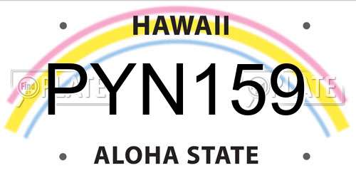 PYN159 Hawaii License Plate