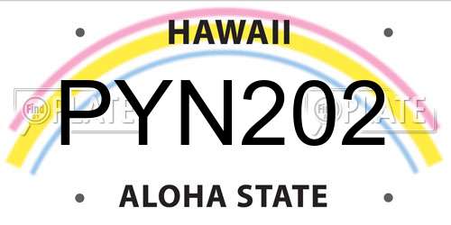 PYN202 Hawaii License Plate