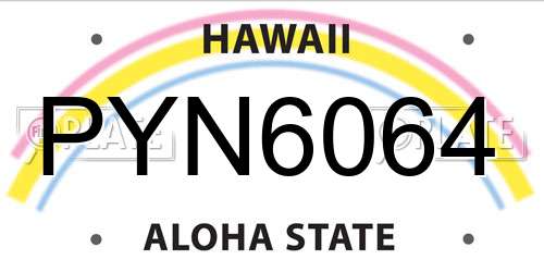 PYN6064 Hawaii License Plate