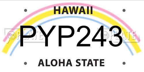 PYP243 Hawaii License Plate