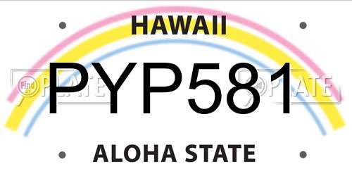 PYP581 Hawaii License Plate