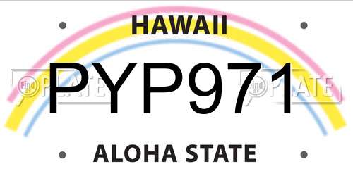 PYP971 Hawaii License Plate