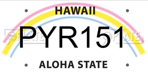 PYR151 Hawaii License Plate