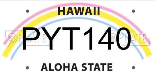 PYT140 Hawaii License Plate
