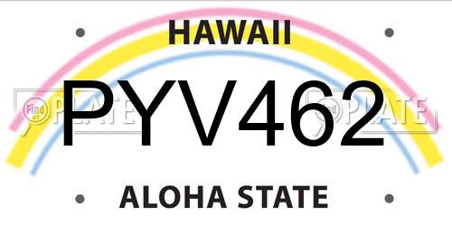 PYV462 Hawaii License Plate