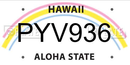 PYV936 Hawaii License Plate