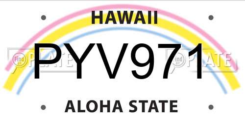 PYV971 Hawaii License Plate