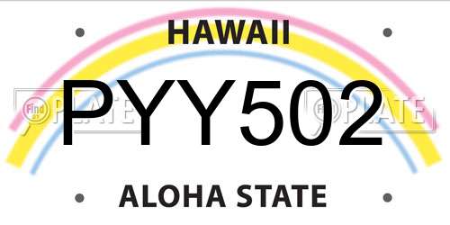 PYY502 Hawaii License Plate